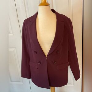 Liz Claiborne Burgundy Lined Blazer Size 8